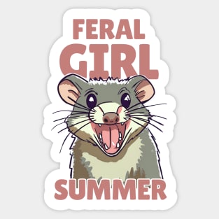 Feral Girl Summer Sticker